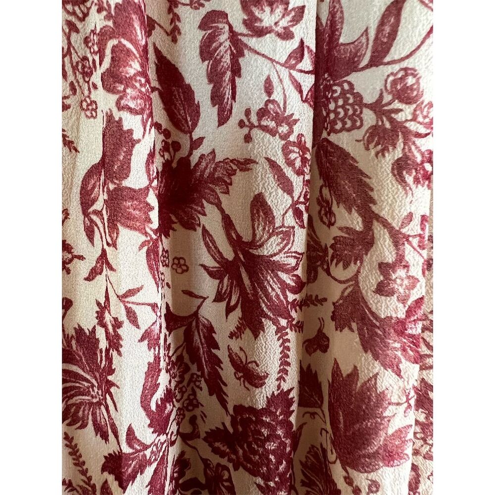 Capucine Women's Floral Print Silk Blouse Size M Multicolor Ruffle Trim - Picture 3 of 11